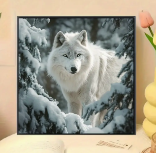 Preview: Diamond Painting Schnee Wolf